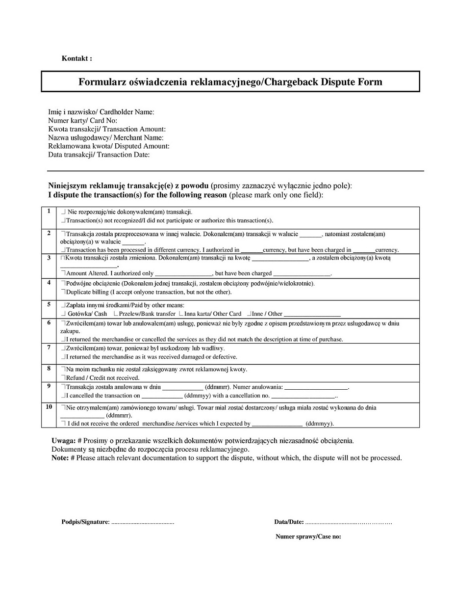 Czysty formularz reklamacji chargeback zmniejszony.jpg