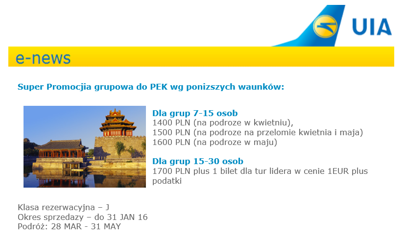 Ukrainskie Linie Lotnicze promocja na bilety do Chin jedzpanprosto.blogspot.com.png